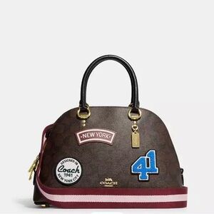 Coach Brown Satchel with Patches